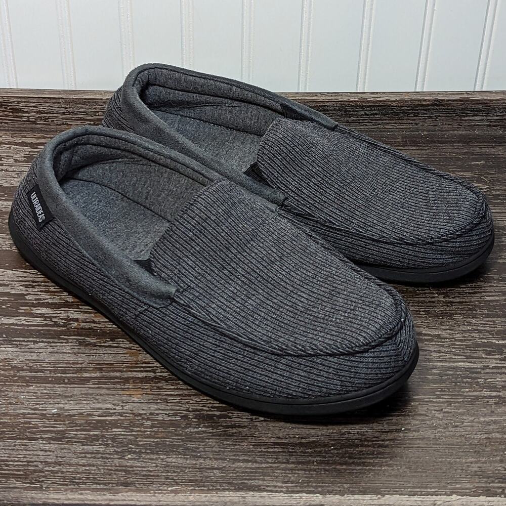 UltraIdeas Men's Gray Comfort Cozy Warm Slipper Size 13